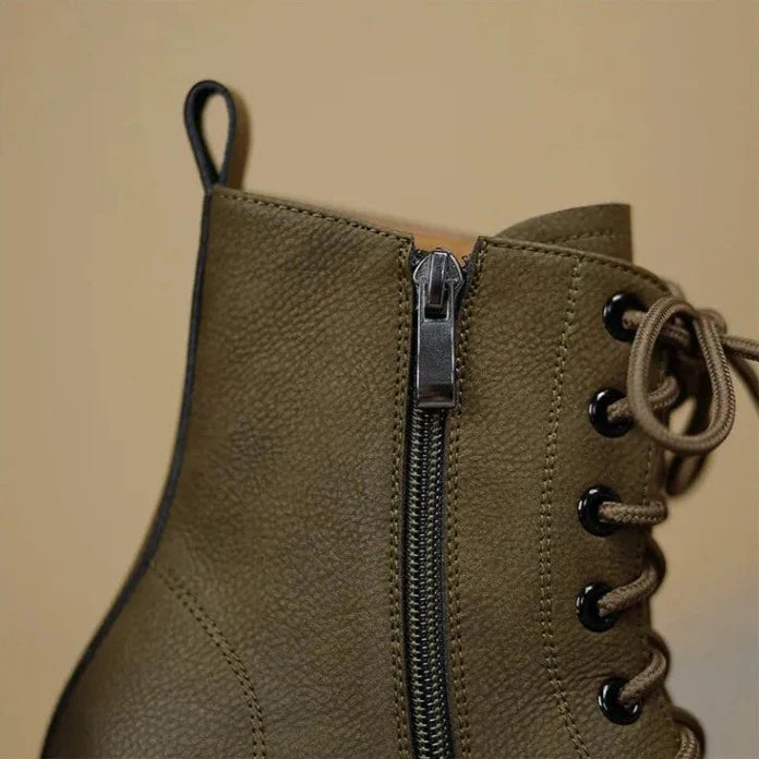 London Bota Feminina De Couro Tratorada